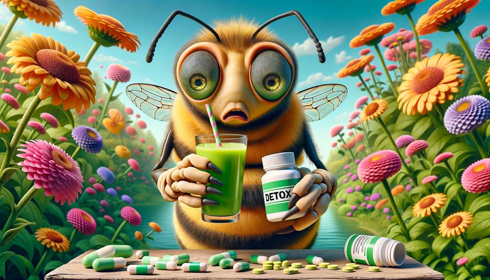 detoxification through a bee themed logo